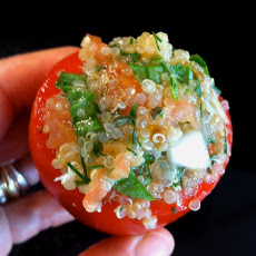 tomates farcies: vegetarian & beef stuffed tomatoes, bonus QUINOA salad
