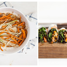 Soy-Glazed Roasted Carrot Spring Rolls