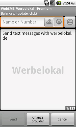 WebSMS: Werbelokal Connector