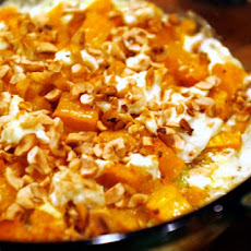 Butternut Squash Gratin with Goat Cheese and Hazelnuts