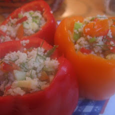 Summery Stuffed Red & Yellow Bell Peppers