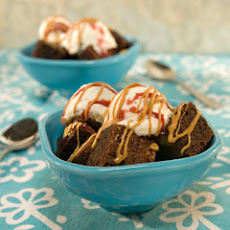 Peanut Butter & Jelly Brownie Sundaes