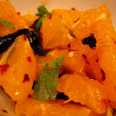 Orange and black olive salad