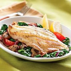 Pan Seared Sea Bass with Warm Spinach Salad