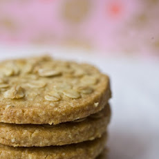 Rhubarb Ice Cream with Oatmeal Shortbread