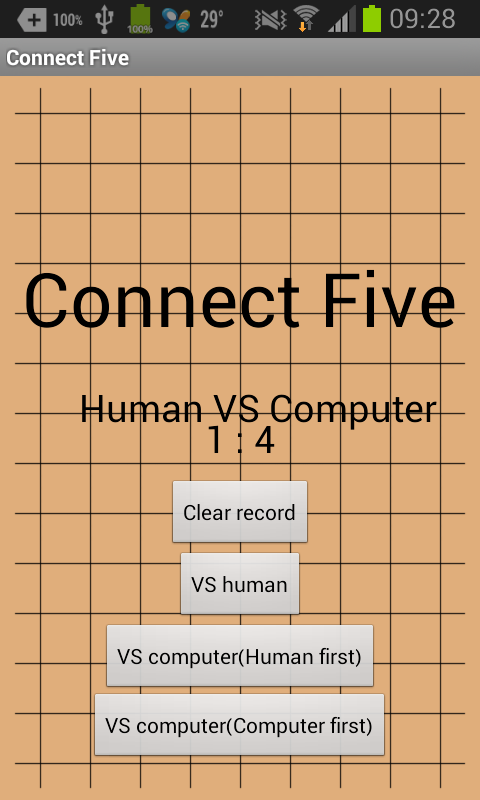 Android application ConnectFive screenshort
