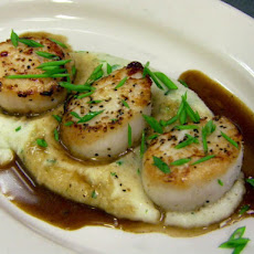 Seared Scallops, Polenta, Demi-Glace