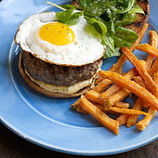 Mushroom Burgers with Fried Egg and Truffle Oil