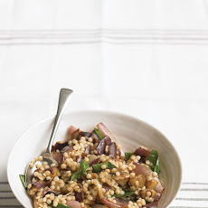 Eggplant Salad with Israeli Couscous and Basil