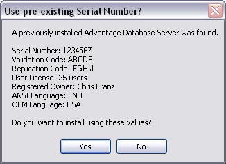 Use pre-existing Serial Number
