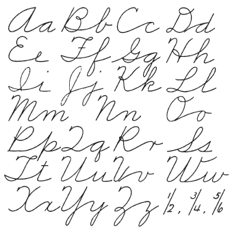 Alphabet Penmanship Chart