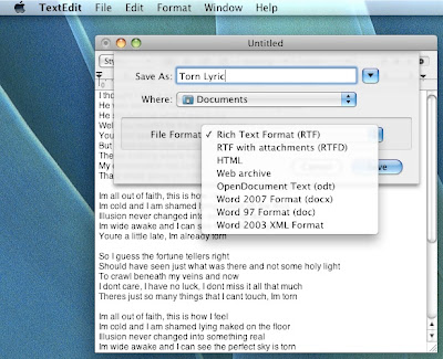 TextEdit in Leopard