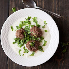 Turkish Yogurt Soup with Lamb Meatballs