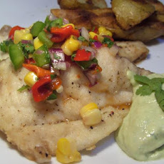 Grilled Fish With Salsa and an Avocado Sauce