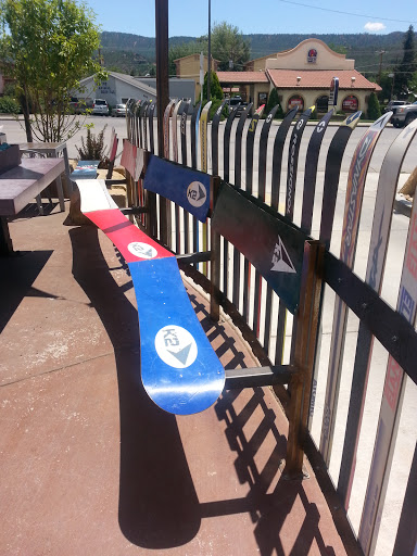 Home Slice Snowboard Bench Sculpture