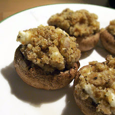 Tofu and Walnut Stuffed Mushrooms