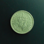 5 Cents, Commissioners of Currency Malaya, 1950, reverse, King George The Sixth.