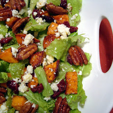 Roasted Sweet Potato Salad with Spicy Pecans and Cider Vinaigrette