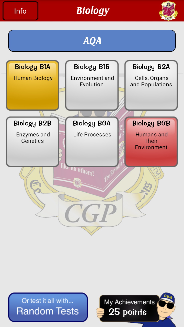 Android application Test &amp; Learn — GCSE Biology screenshort