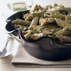 Penne in Creamy Basil-Walnut Sauce