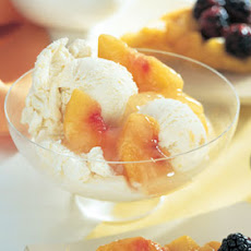 Peach Custard Ice Cream with Fresh Peach Compote