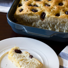 Focaccia Bread with Roasted Garlic and Olives