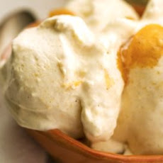 Peach ice cream on a summer morning