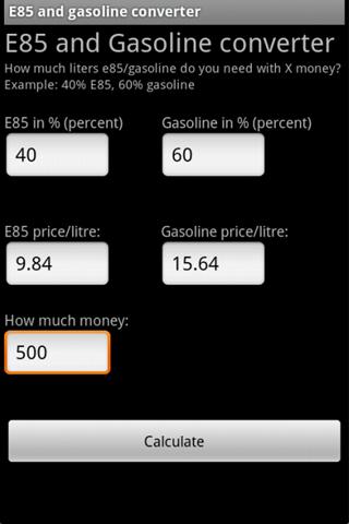 E85 Gasoline helper