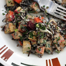 Wild Rice Salad with Roasted Vegetables and Lemon-Tahini Dressing