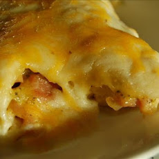 Broccoli, Ham and Cheese Manicotti