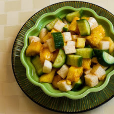 Cucumber, Jicama, and Pineapple Salad with Spicy Sriracha Dressing