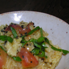 Lemon saffron rice with black sesame and cherry or cranberry
