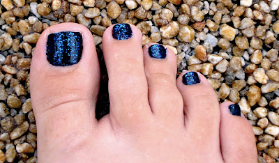 Sinful Colors pedicure in Whats Your Name and Pearl Harbor polishes