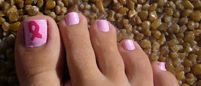 Pink Ribbon Breast Cancer Awareness pedicure