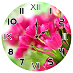 Pink Tulips Analog Clock Apk