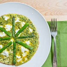 Ramp Pesto Omelette with Asparagus and Goat Cheese