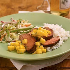 Spice-Rubbed Pork Tenderloin with Mango Sambal