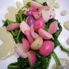 Sautéed Radish Salad with Watercress and Tahini-Miso Drizzle
