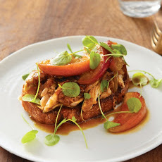 Open-Faced Porchetta Sandwich with Caramelized Apples