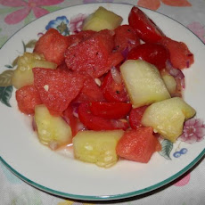 Watermelon, Cherry Tomato, Red Onion and Cucumber Salad