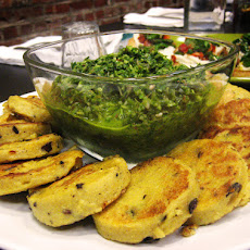 Grilled Polenta with Ramp Chimichurri