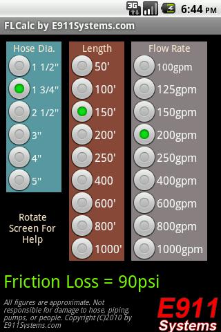 Friction Loss Calc