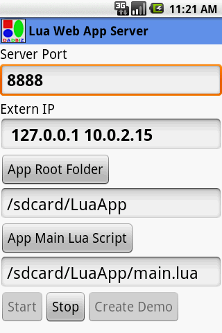Lua Web App Server