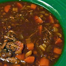 Beef and Wine Soup with Dumplings