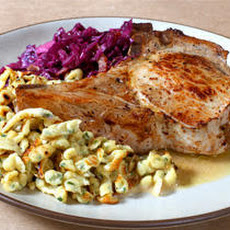 Apple-Stuffed Pork Chops with Cider Sauce Recipe