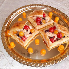 Roasted Shrimp and Cherry Tomato Salad Served in Puff Pastry