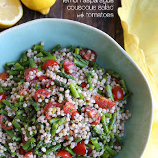 Lemon Asparagus Couscous Salad with Tomatoes