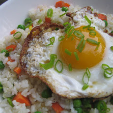 Crispy Fried Eggs on Garlic Fried Rice