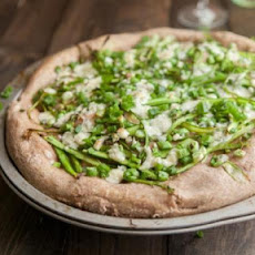 Shaved Asparagus and Gorgonzola Pizza