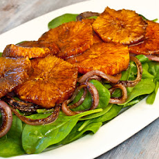Oranges, Caramelized Red Onions and Baby Spinach in Balsamic Vinagrette